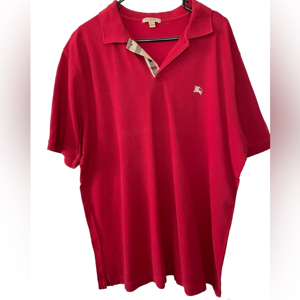 BURBERRY BRIT Mens XXL Red Polo Shirt Classic Fit